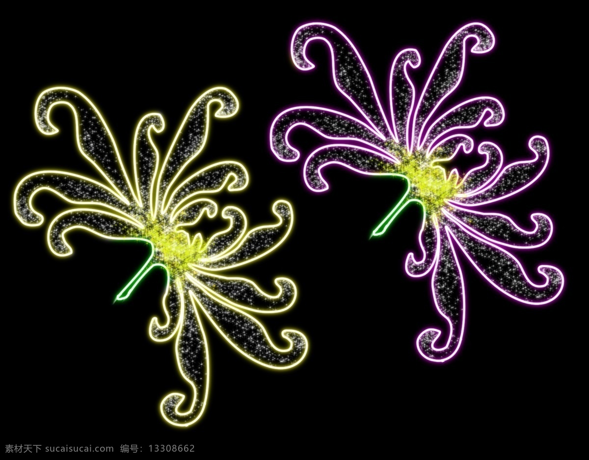 菊花 光雕 灯组 灯光 花 彩灯