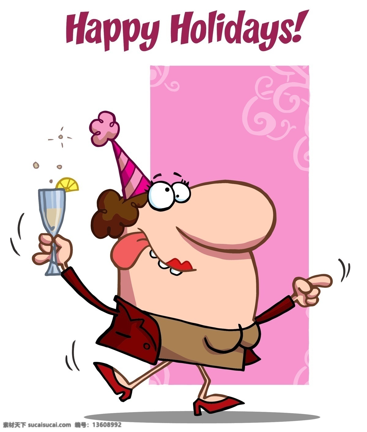 节日 庆祝 happy 女人 矢量素材 holidays 举杯 伸舌头 节日素材 其他节日