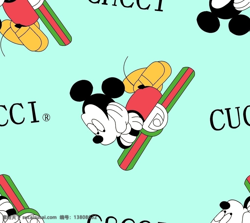 字母 卡通 动物 米奇 印花图片 大牌logo 大牌字母 大牌米奇 卡通动物 数码印花 矢量图 网孔素材 定位网孔 分层