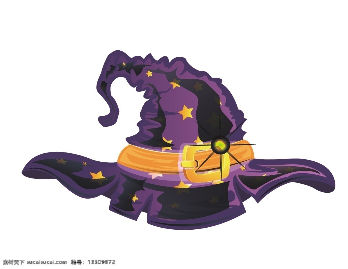 卡通 星光 魔法 帽 元素 华丽 星星 扣子 矢量元素 手绘 魔法帽 紫色帽子 ai元素