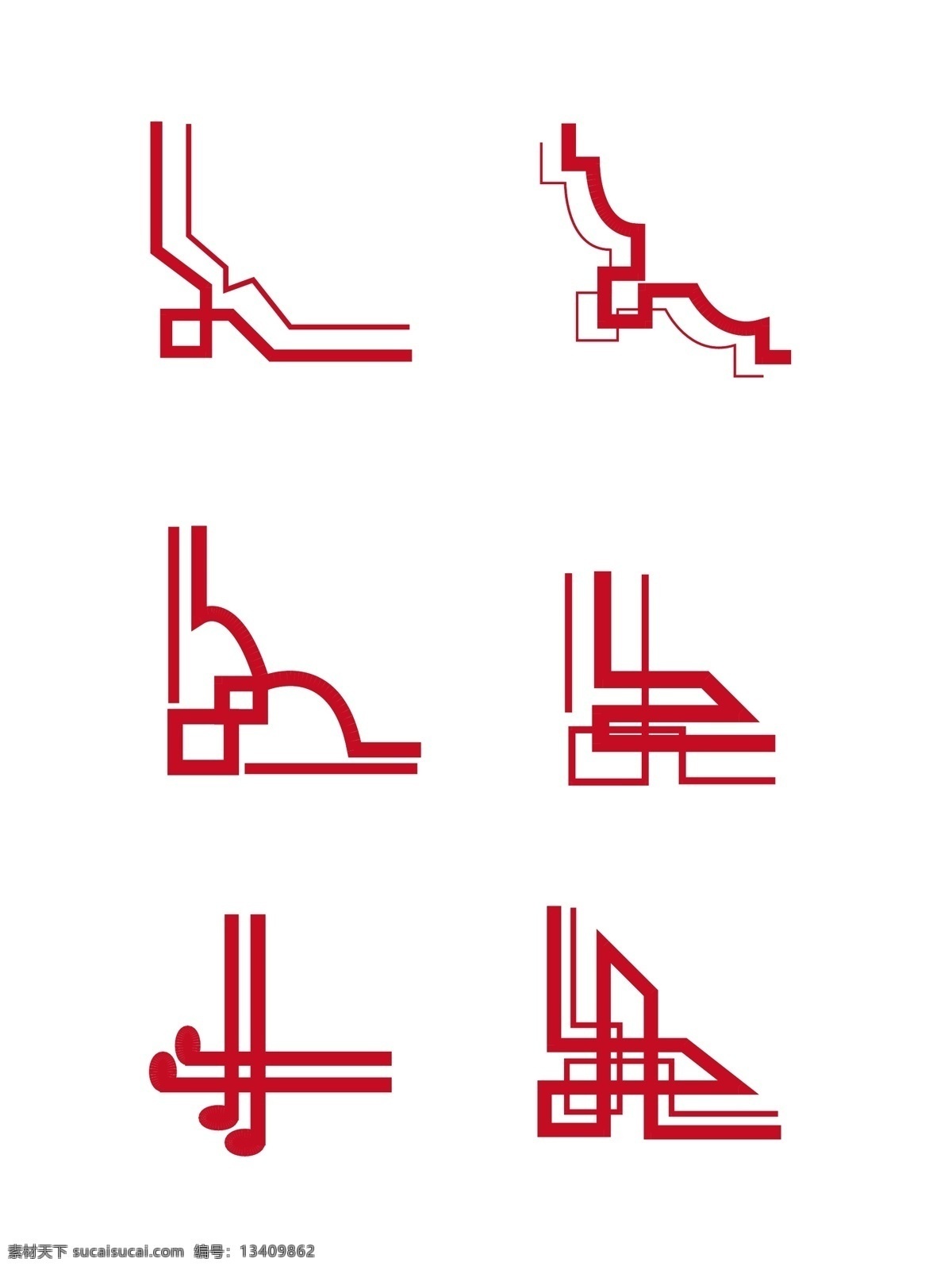 中国 风 边框 古典 花纹 花边 红色 矢量 商用 元素 中国风