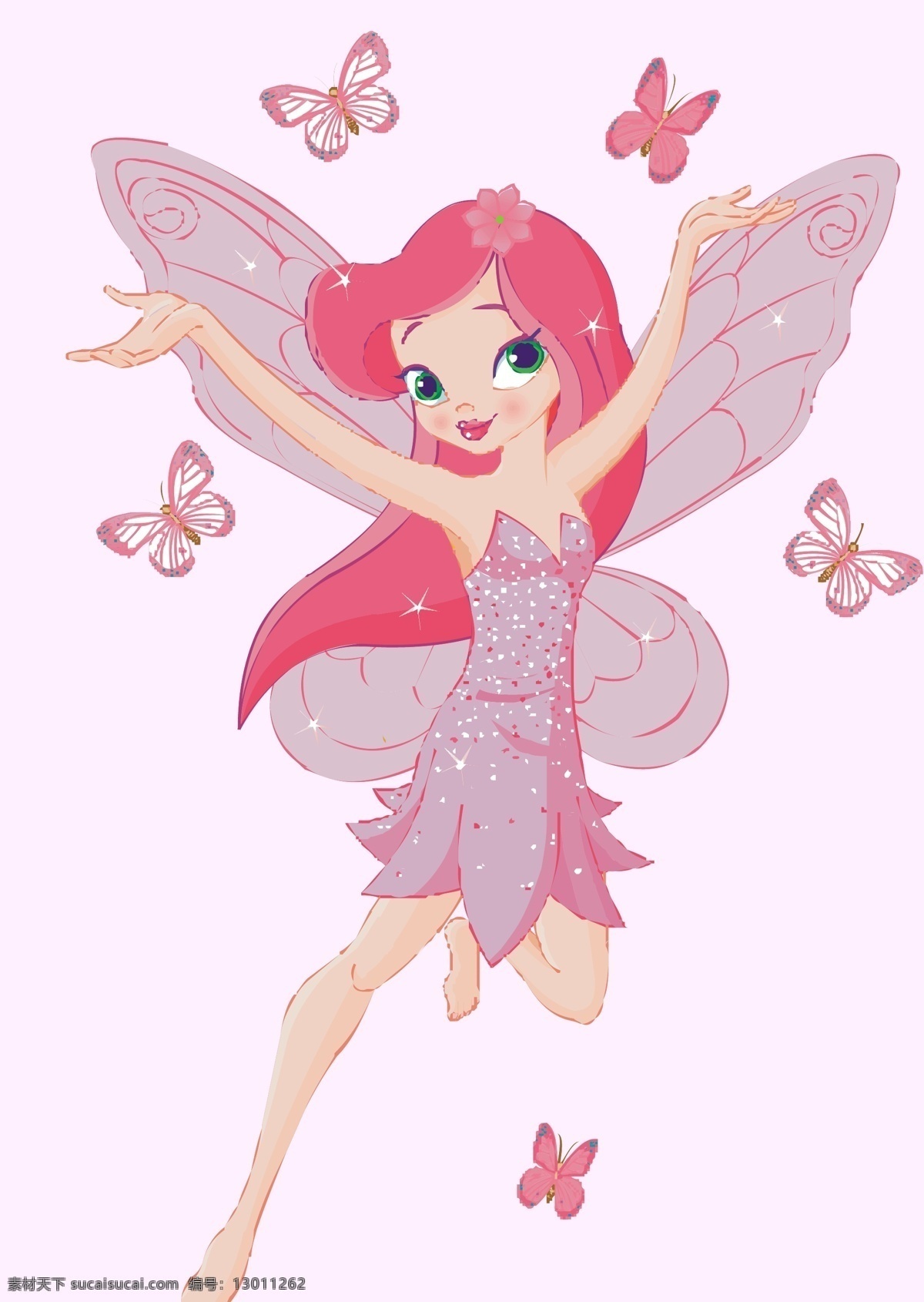 精灵公主 卡通天使 天使卡通图案 花仙子卡通 会飞的天使 带翅膀的精灵 卡通 卡通设计