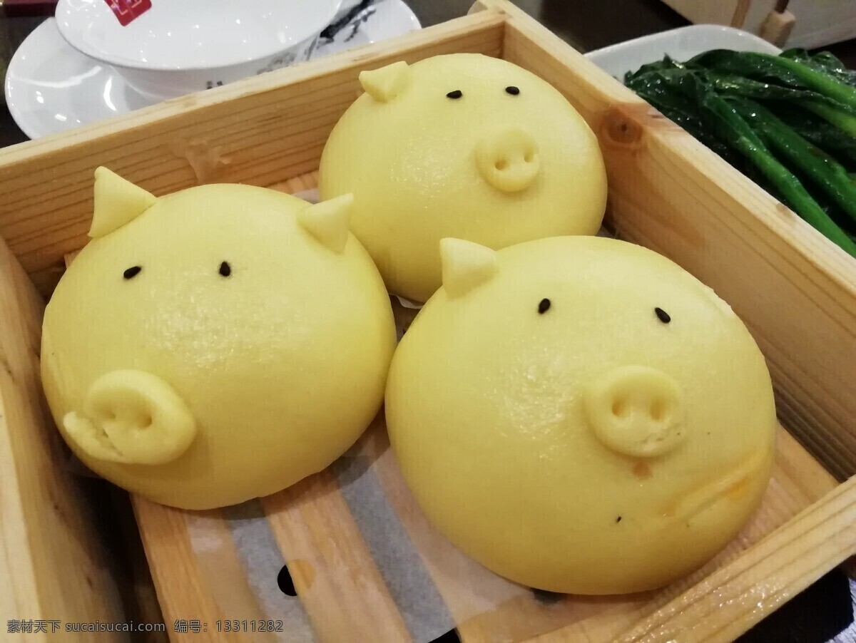 包子 面点 点心 猪猪包 奶黄包 黄油包 流沙包 奶油猪仔包 奶酱猪仔包 可爱猪仔包 小猪仔包子 卡通猪仔包 动物包子 美食 餐饮美食 传统美食