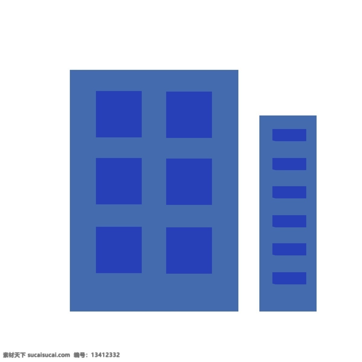 蓝色 扁平化 企业 元素 矢量图 卡通图标 建筑 窗户 方形 门框