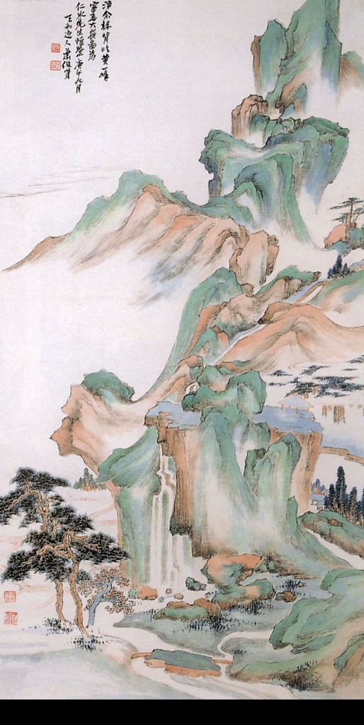 国画 松树 水墨画 山水画 树 山 大山 河水 文化艺术 绘画书法 设计图库