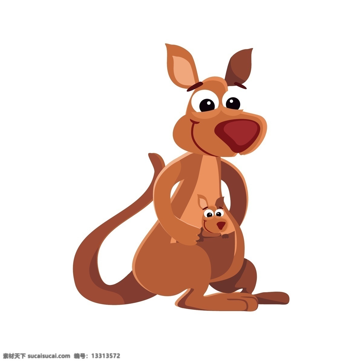 袋鼠 卡通动物 手绘 卡通 可爱 动物 插画 背景 矢量素材 矢量 卡通可爱动物