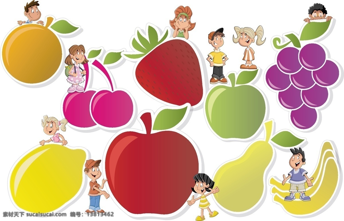 水果 标签 背景 图 卡通 矢量图 水果标贴 其他矢量图