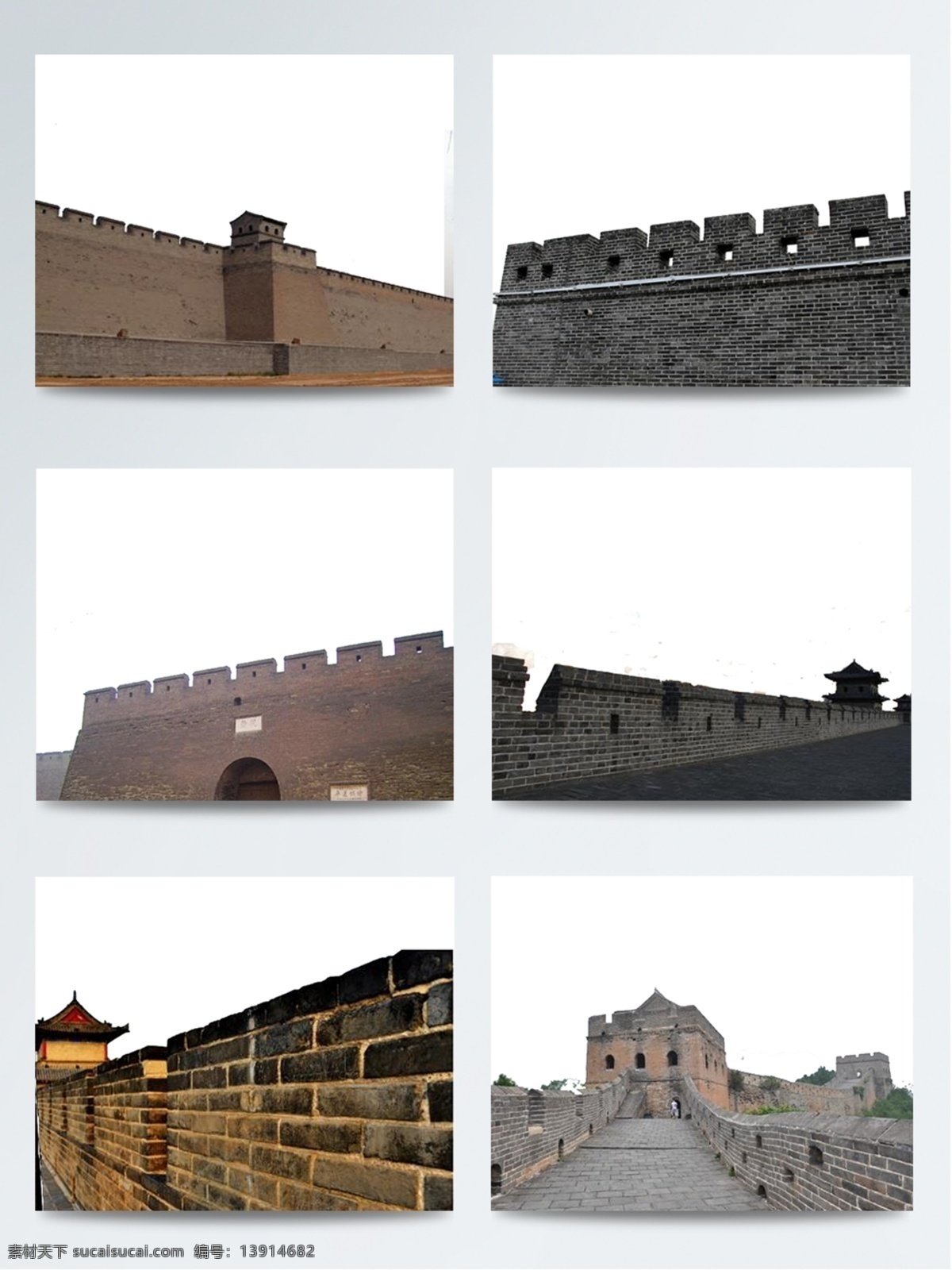 中国 古代 西安 古 城墙 建筑 古城墙 黄土色 灰色 青石色