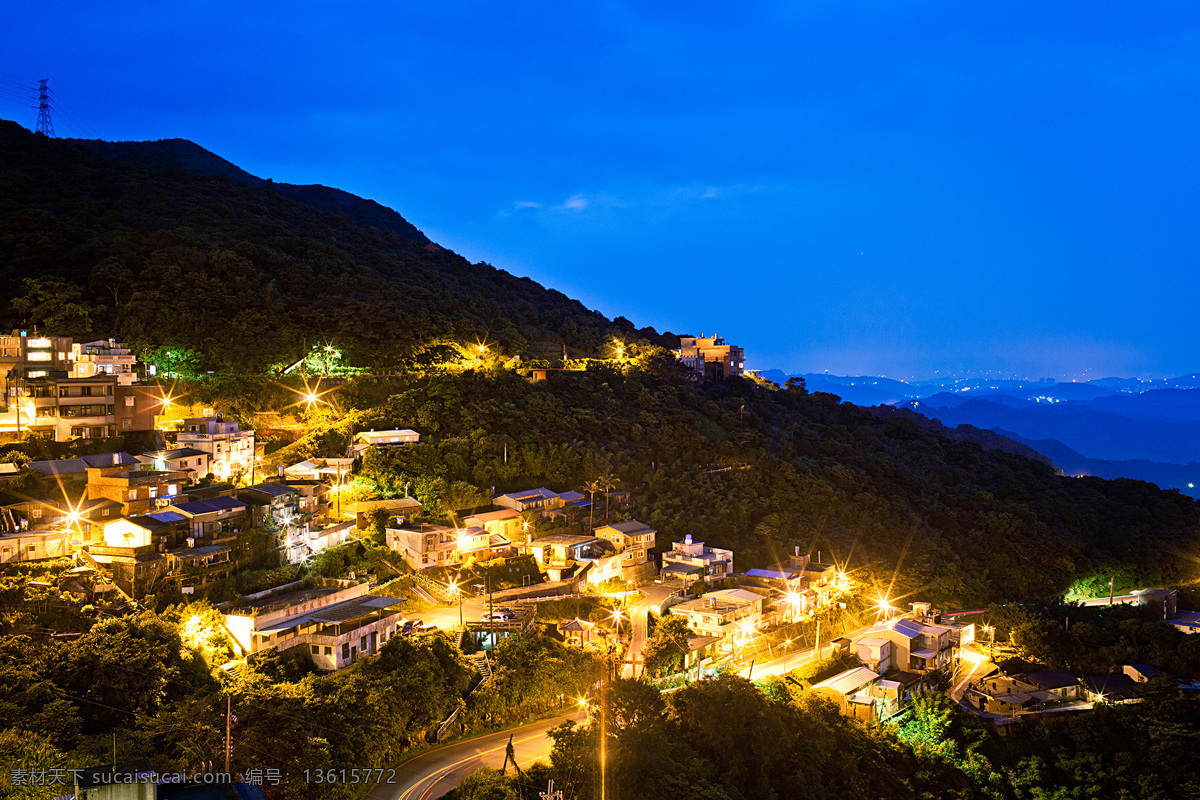 台湾九份山城 台湾 九份 山城 夜景 风景 旅游摄影 国内旅游