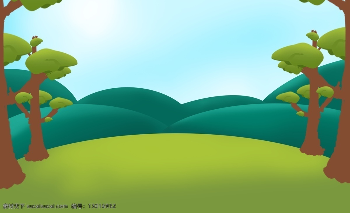 卡通背景 可爱卡通背景 森林背景 手绘背景 手绘森林场景 手绘 卡通 森林 场景