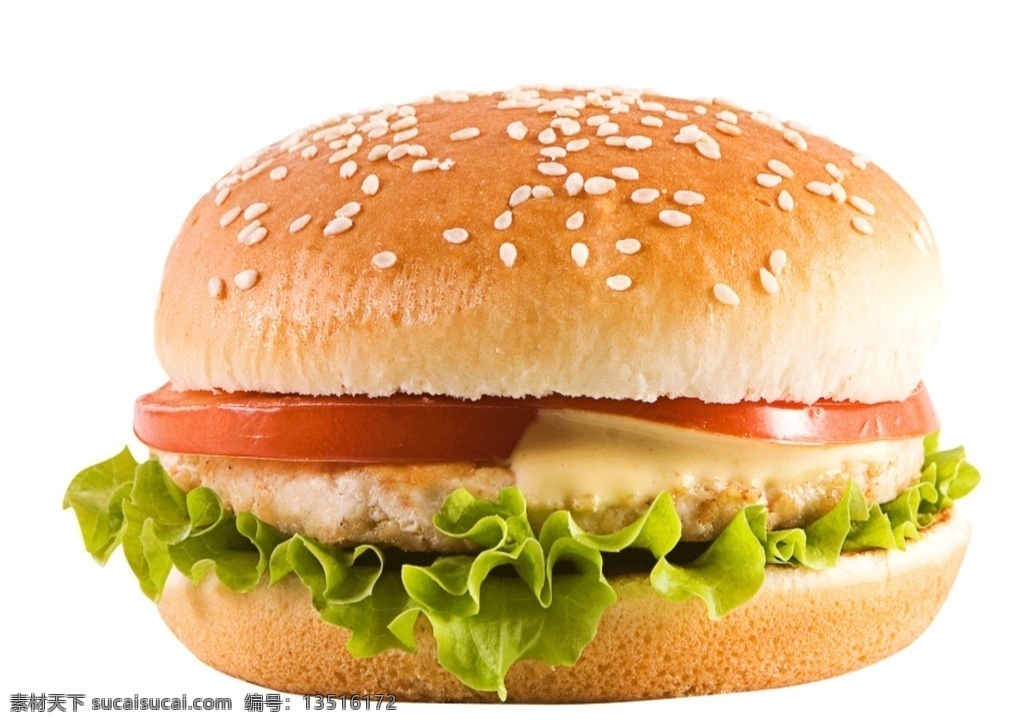 汉堡 美食 透明背景 免扣素材 食品 面食