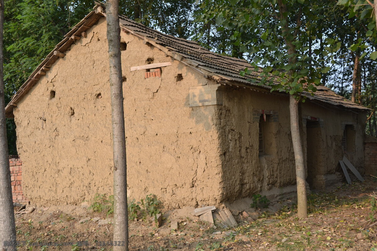 土房 泥巴房 农村 瓦房 土屋 老房子 乡村土房 建筑摄影 建筑园林