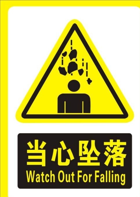 当心坠落 安全标识牌 注意安全 注意 安全 标识 牌 工地 注意事项 矢量