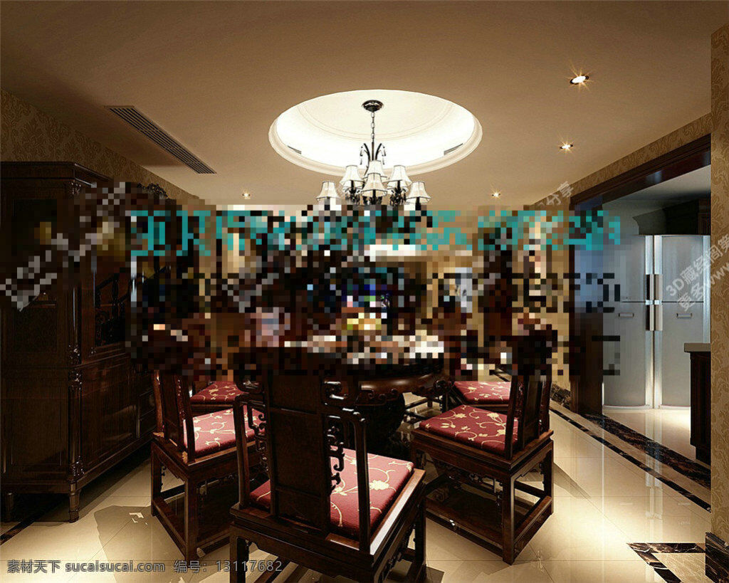 中式 餐厅 模型 室内设计 室内模型 室内装饰设计 模型素材 客厅 3d 3dmax 建筑装饰 黑色