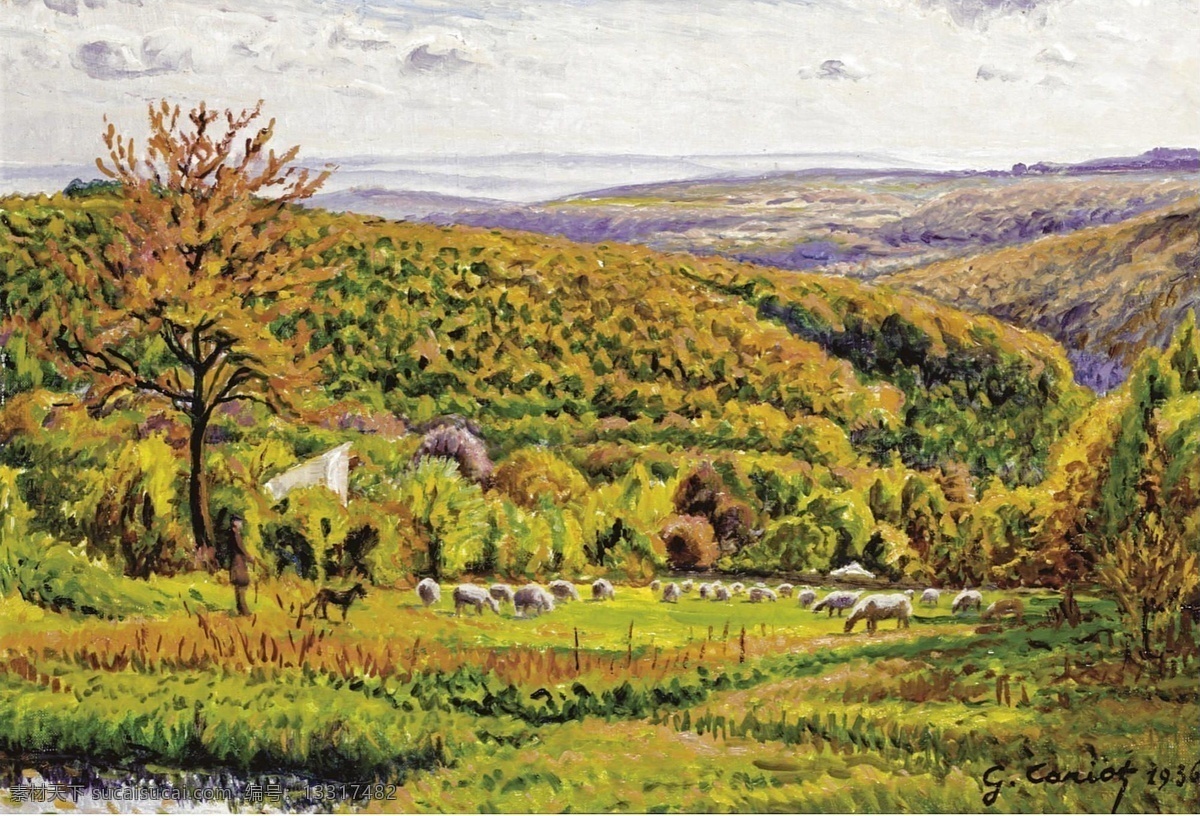 1936 大师 画家 风景画 静物 油画 建筑 装饰画 landscape cariot gustave 人物 高清 西方 国外 现代 家居装饰素材