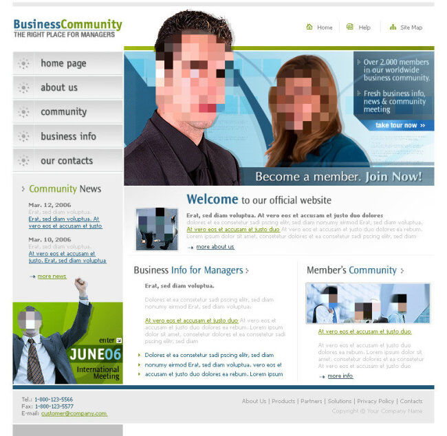 简洁 蓝色 企业网站 模板 网站 网页设计 企业 网页模板 网页素材