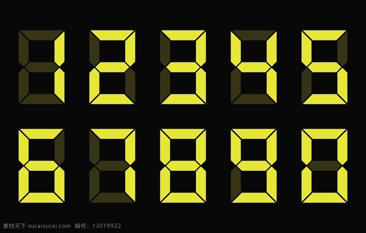 黑底 數 位 字 數位 數字 黑色