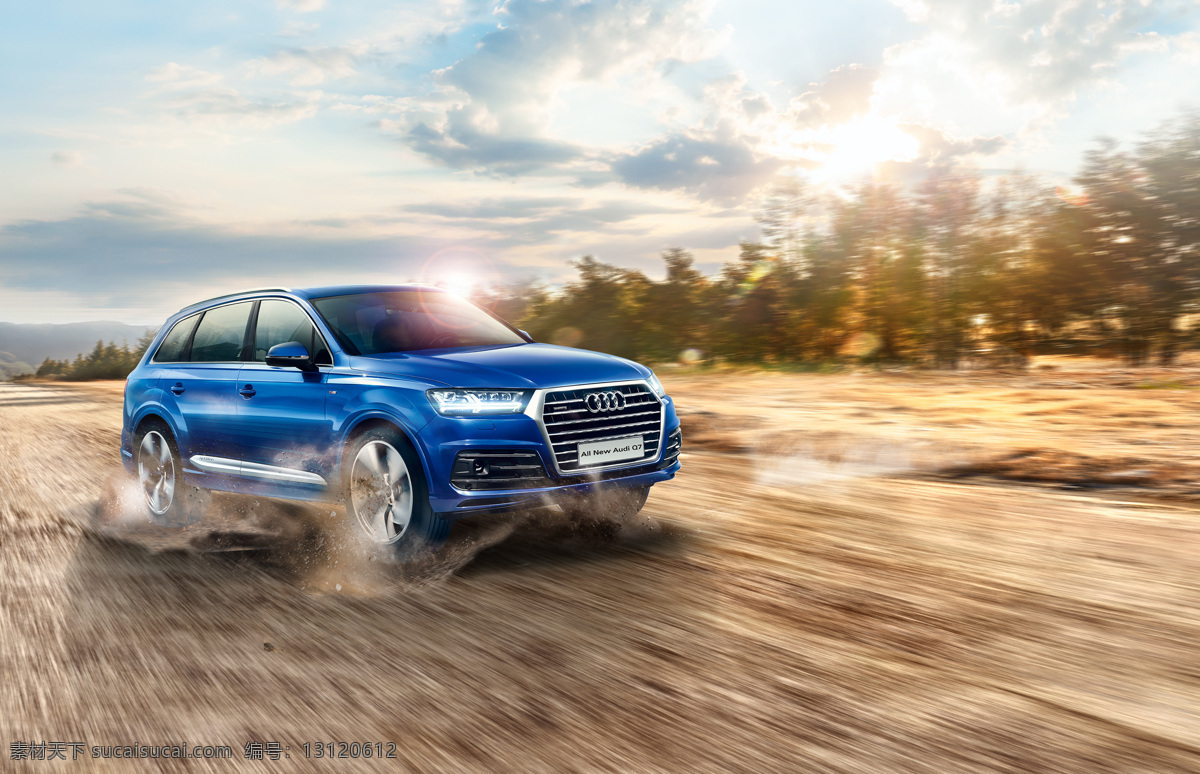 奥迪q7 奥迪 q7 试驾 汽车 沙尘 背景 野外