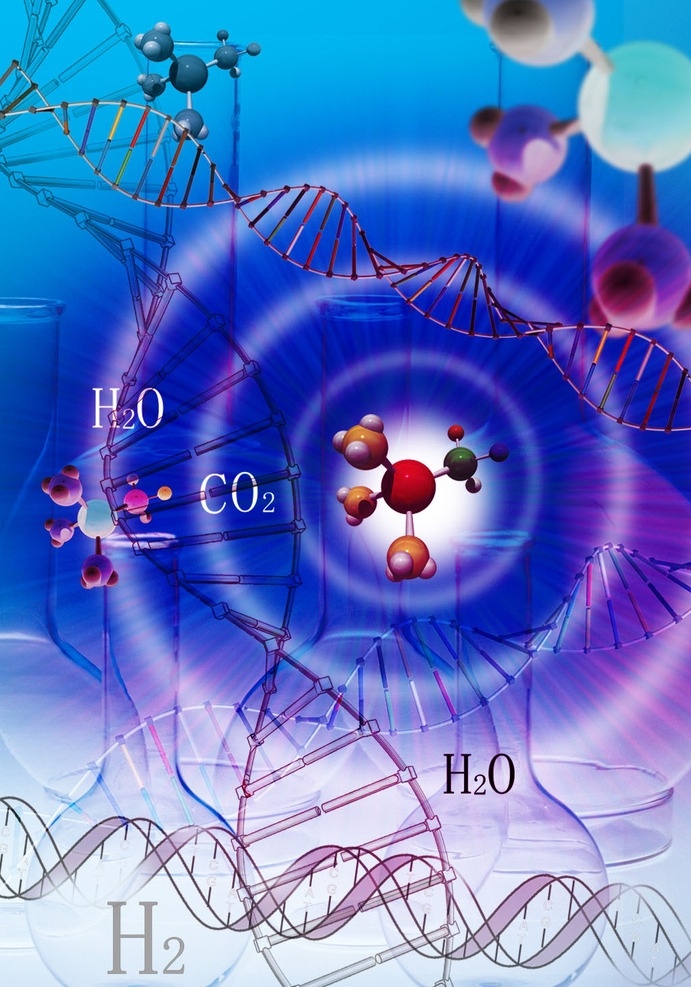 psd素材 dna 分子 分层 医学dna 分子结构 序列 人体组成 结构 h2o co2