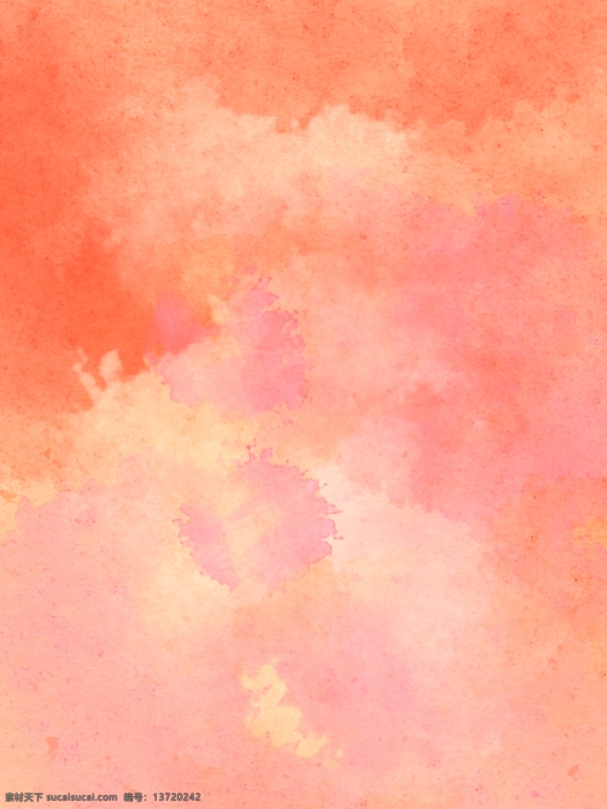 原创 橘红 渐变 水彩 背景 晕染 手绘