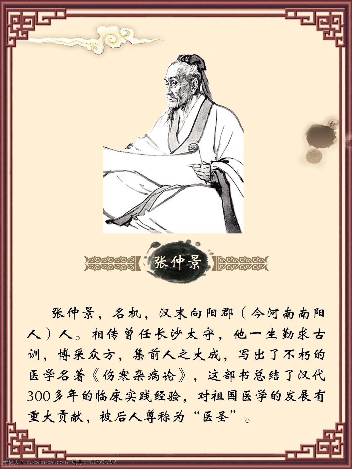 张仲景 古代名医 名医 医生 古人 名医展板 医院展板 展板喷绘 分层
