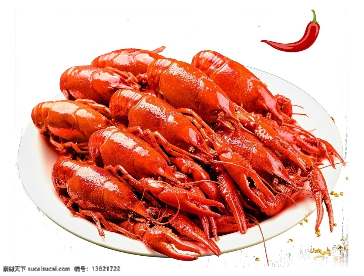 海鲜 小 龙虾 美食 元素 小龙虾 促销 吃货节