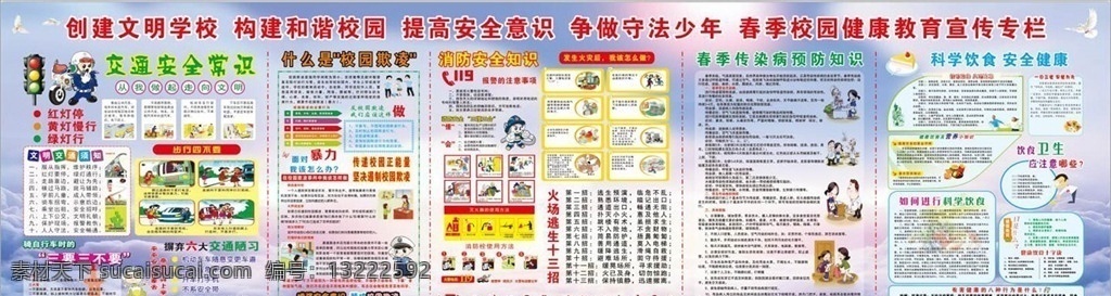校园 健康知识 宣传 专栏 交通安全 防校园欺凌 传染病防治 消防安全 饮食卫生