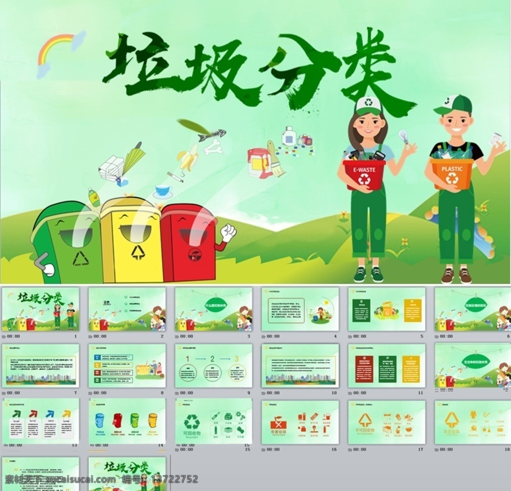 垃圾 分类 处理 垃圾分类 垃圾ppt 环保ppt 生态保护 环境保护 环境 保护 地球日 环保日 环保培训 生活垃圾 可回收 垃圾利用 垃圾循环 多媒体