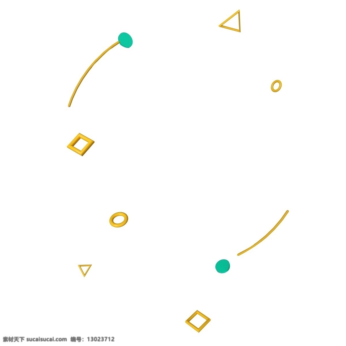 彩色 科技 几何 漂浮 元素 创意 圆环 环绕 边框 装饰 氛围 科幻 围绕