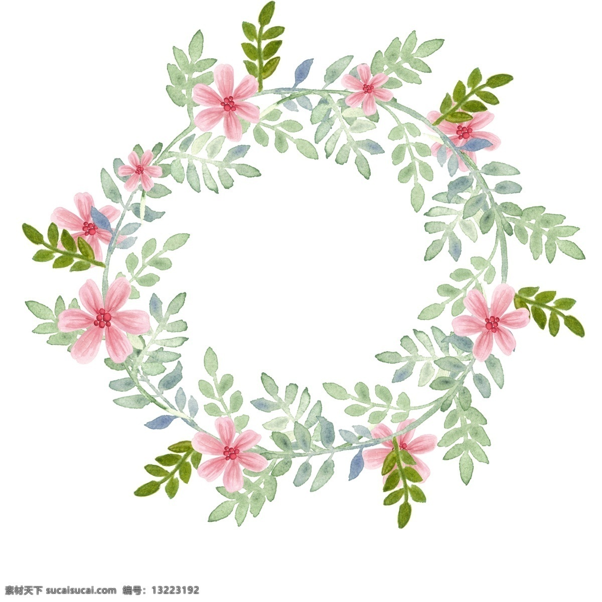 粉红色 花朵 唯美 边框 清新边框 花朵边框 树叶边框 花卉边框 小清新叶子 母亲节 温馨 粉色花朵 花环 花边装饰
