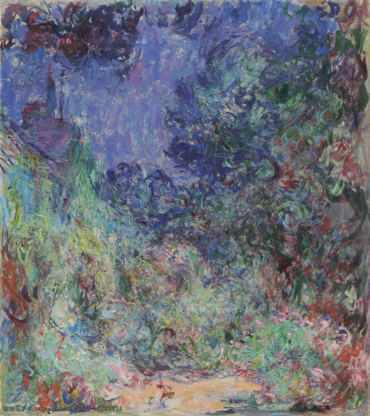 克劳德 莫 奈 作品 法国画家 玫瑰园的景致 春夏交替时期 印象派大师 19世纪油画 油画 文化艺术 绘画书法