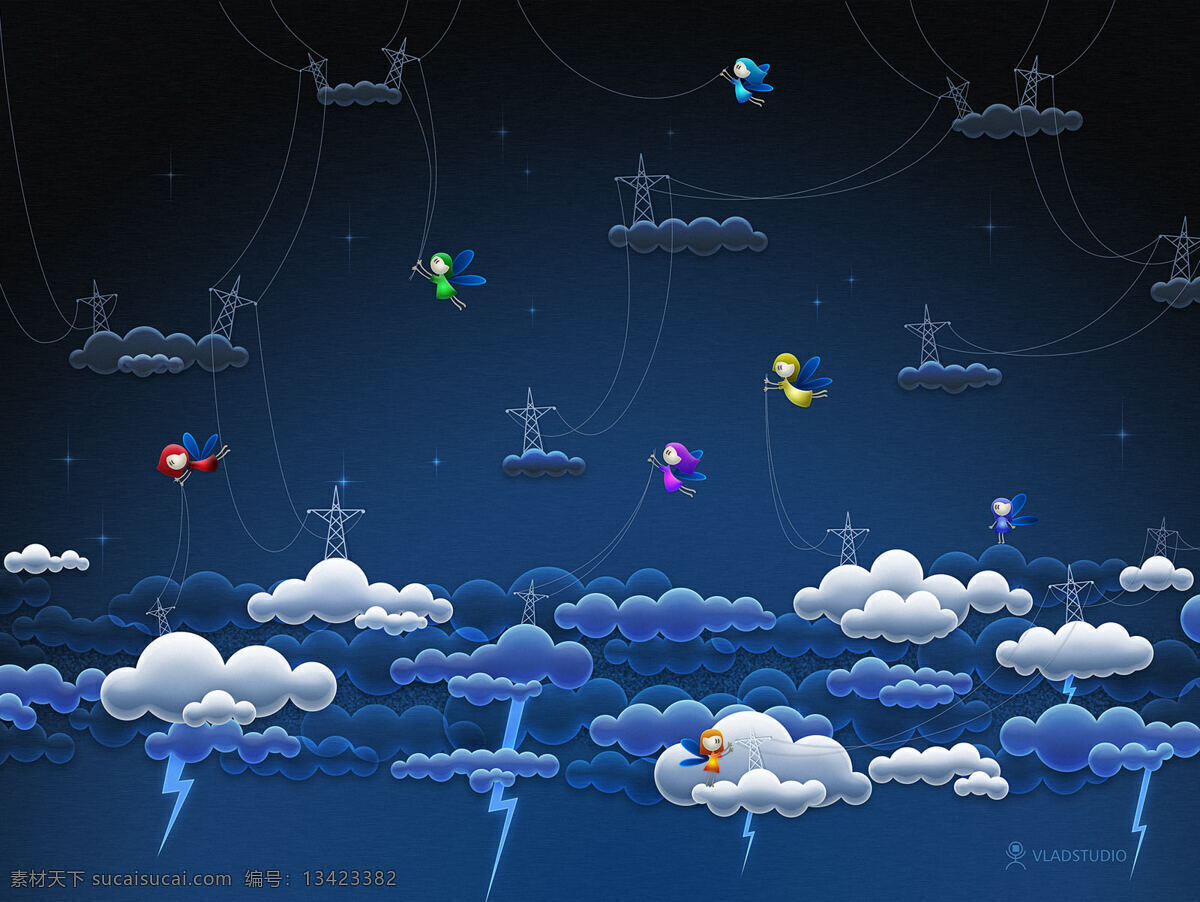天空 幻想 天空白云 天空背景 天空底图 天空素材 天空图片站 卡通 动漫 可爱