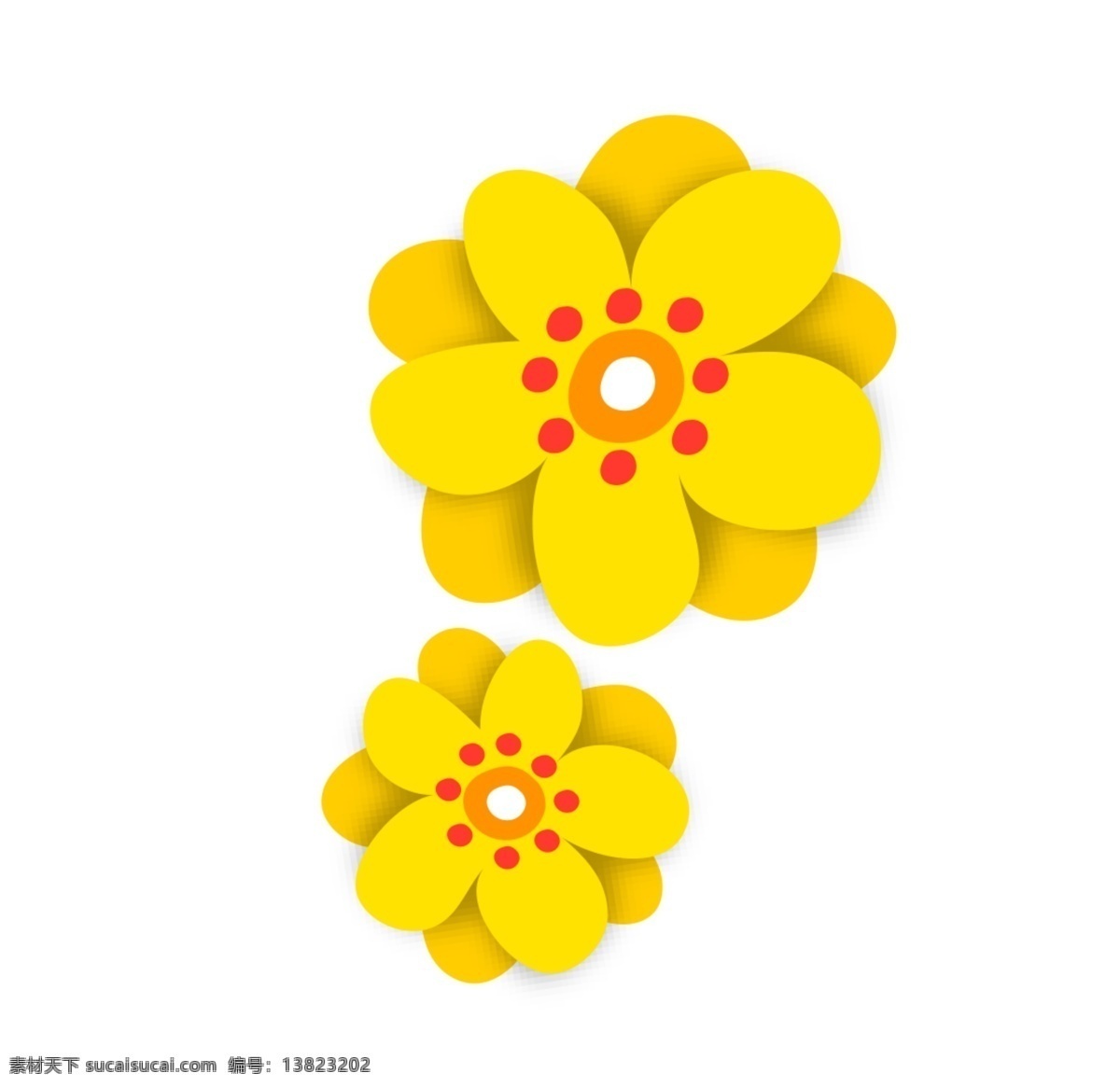 两朵小花 黄色 花都 花卉