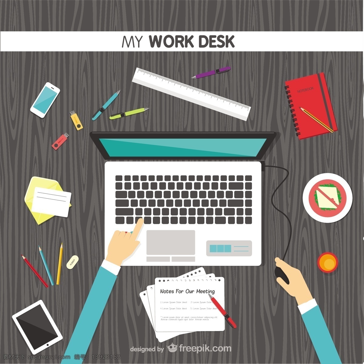 工作台 向量 商务 计算机 办公室 笔记本 工作 办公桌 创意 材料 工作空间 工作场所 专业 工作站 配件 创意工作 办公用品 灰色