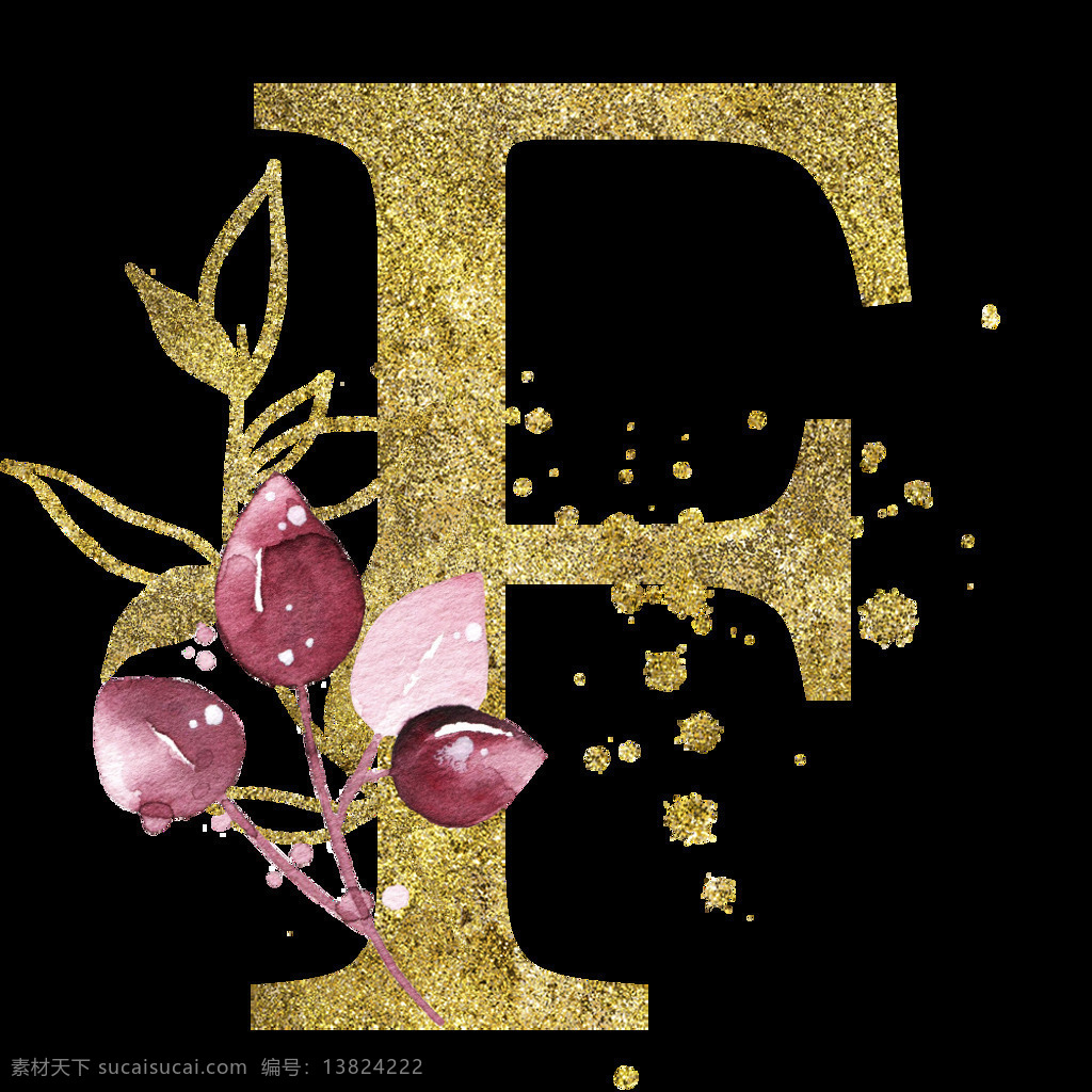 手绘 水彩 花卉 英文 字母 logo 字母logo 标志图标 企业 标志