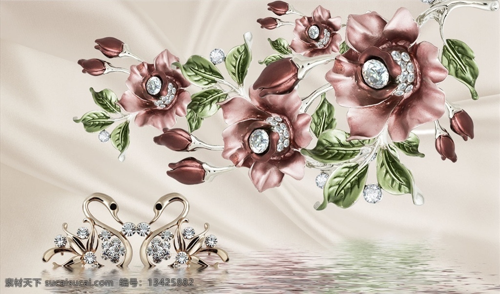 浮雕花 珠宝花 天鹅 背景墙图片 水波纹 背景墙 电视背景墙 现代背景墙 中式背景墙 分层