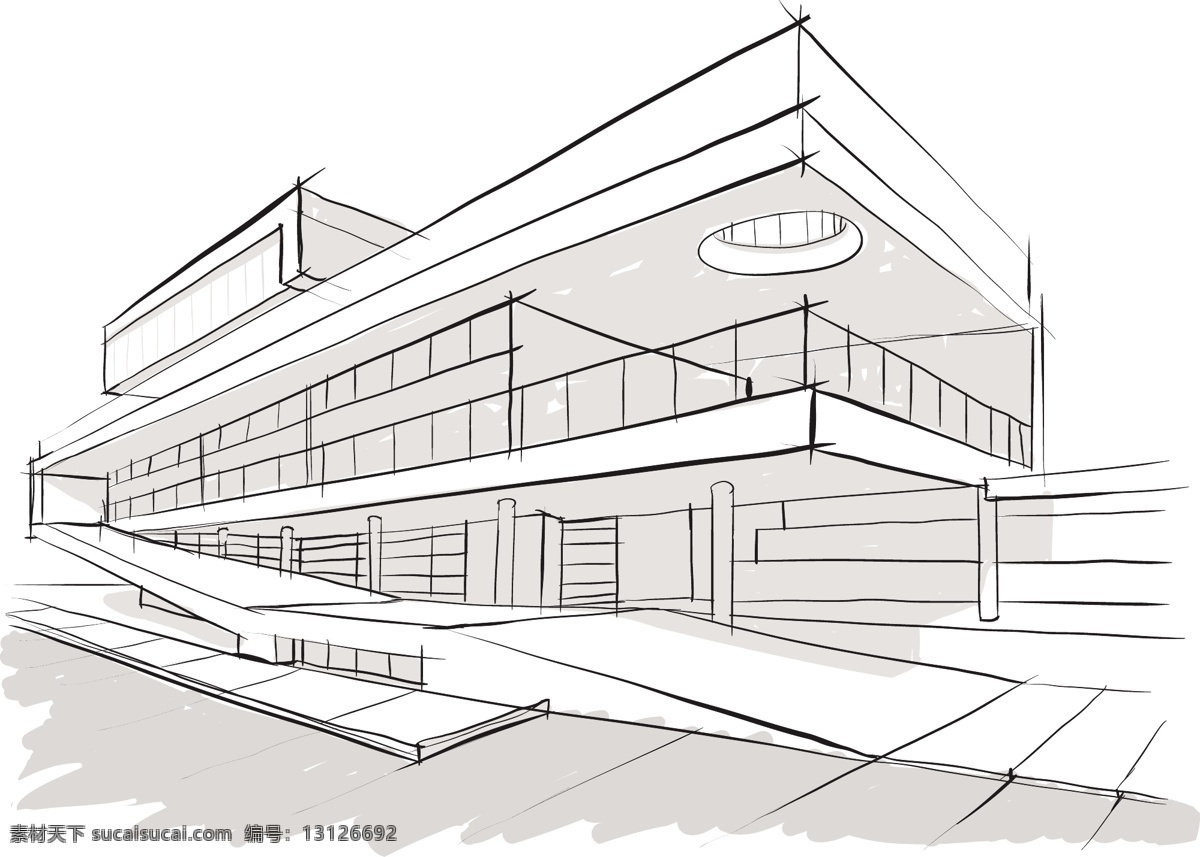 手绘建筑图纸 手绘图纸 手绘景观 城市建筑 手绘城市 抽象城市 房产广告 矢量素材 白色