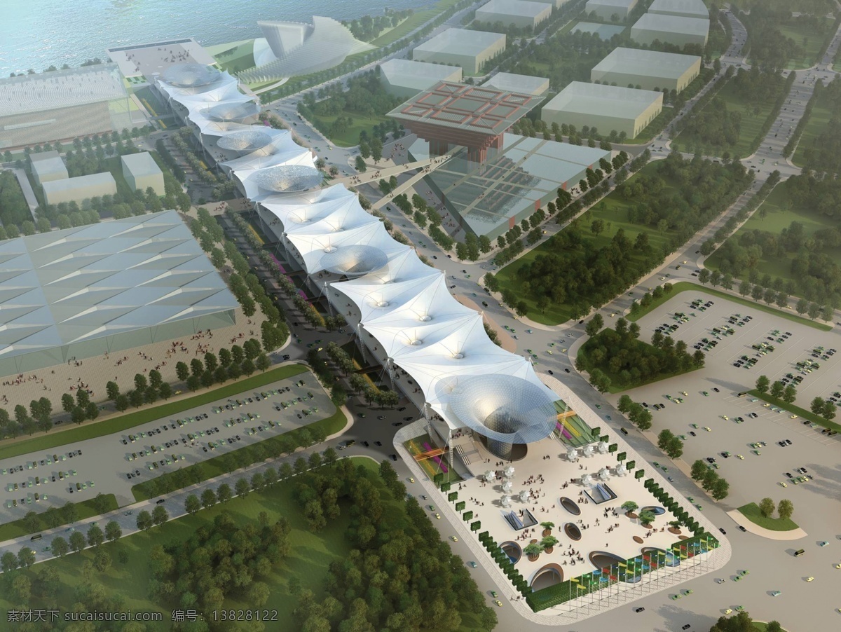 上海 世博会 世博 轴 景观 效果图 环境设计 建筑设计 世博轴 装饰素材