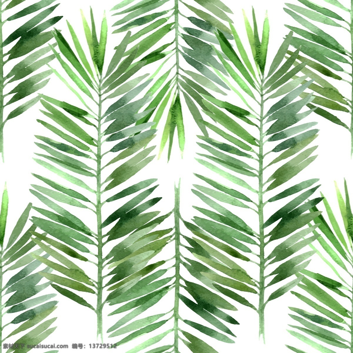 绿色 清新 植物 叶子 纹理 背景 手绘 水彩绘