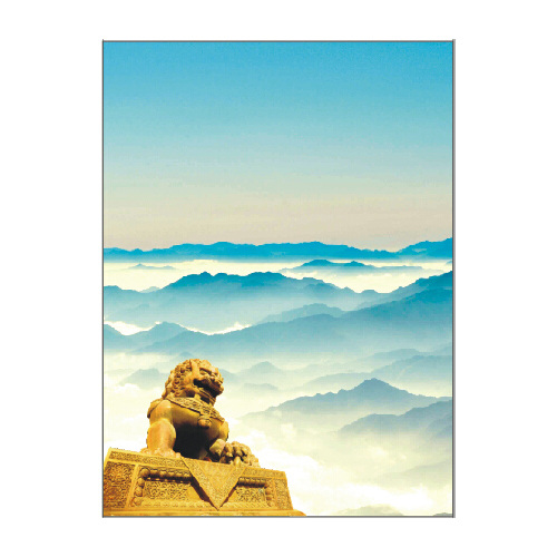 狮子 水墨 山水 背景 图 风景 蓝色 群山 云山 矢量图