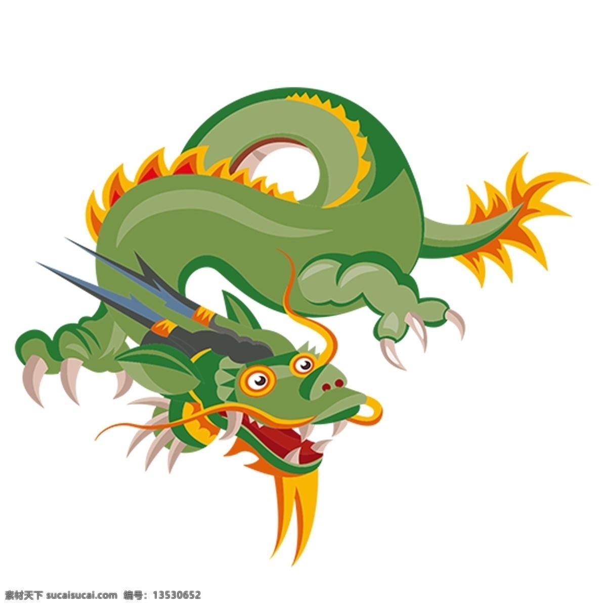 手绘 精致 龙 装饰 元素 端午节 节日 龙舟 舞龙 节日元素 装饰元素 神气