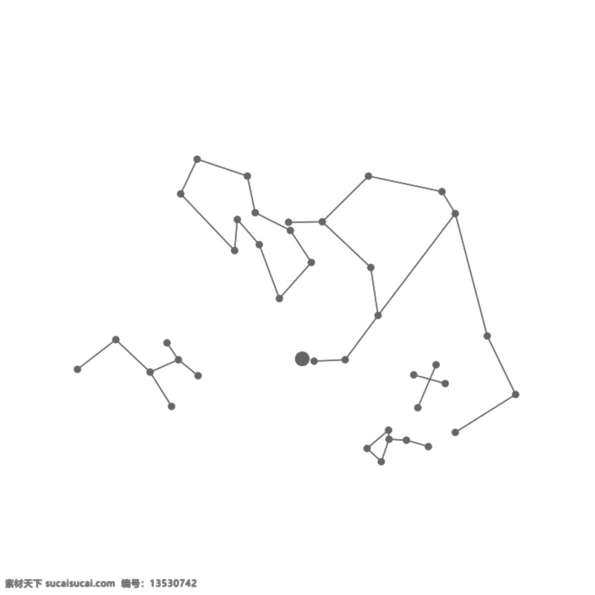 水彩 卡通 星座 创意 图案 圆点 黑色 直线 星空 字母 英文 个性 特点 漂浮 组合 图形