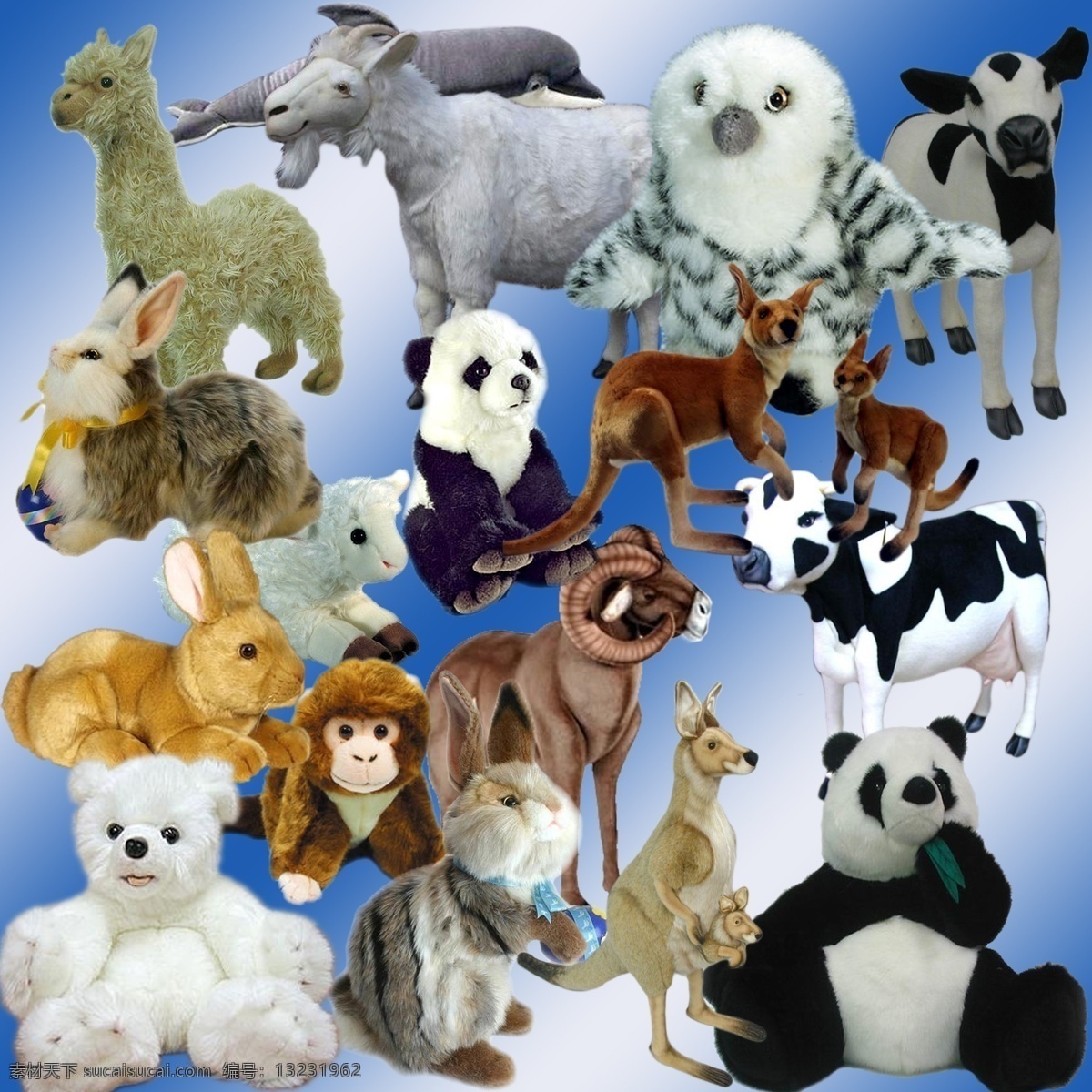 分层 海豚 猴 鹿 猫头鹰 毛绒玩具 山羊 兔子 模板下载 玩具 娃娃 熊猫 熊 源文件库 psd源文件