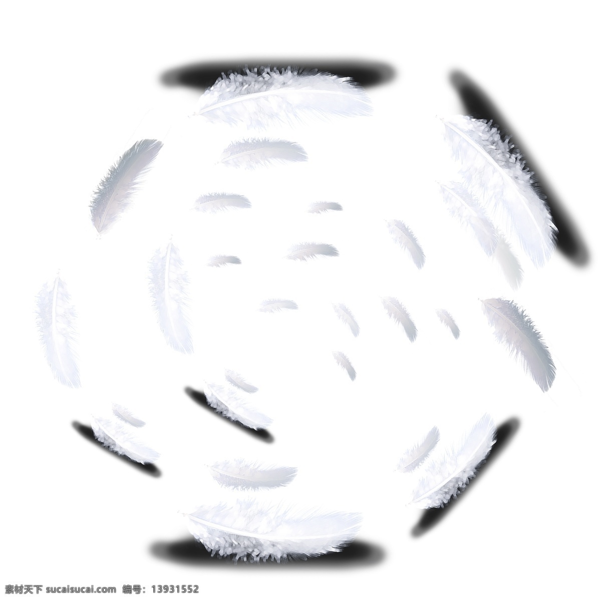 漂浮 羽毛 圆形 旋涡 飘落 白色 简约