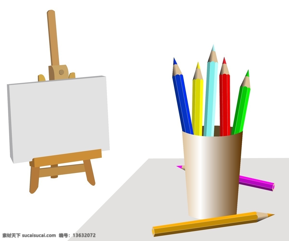 矢量 彩色 铅笔 画板 彩色铅笔 色彩 矢量素材 颜料 颜色 矢量图 其他矢量图