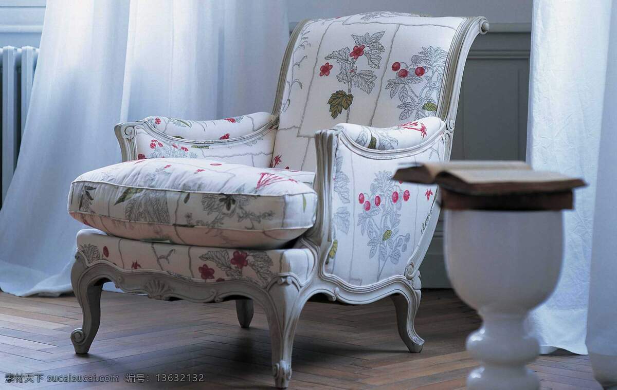 欧式 布艺沙发 沙发 碎花 家居装饰素材 室内设计