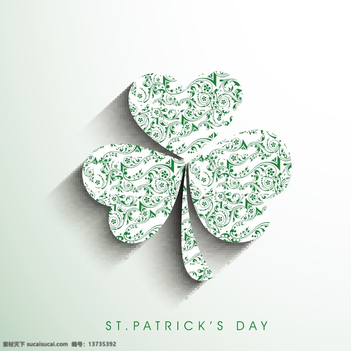st 幸福 patrciks 日 庆祝活动 传单 白色