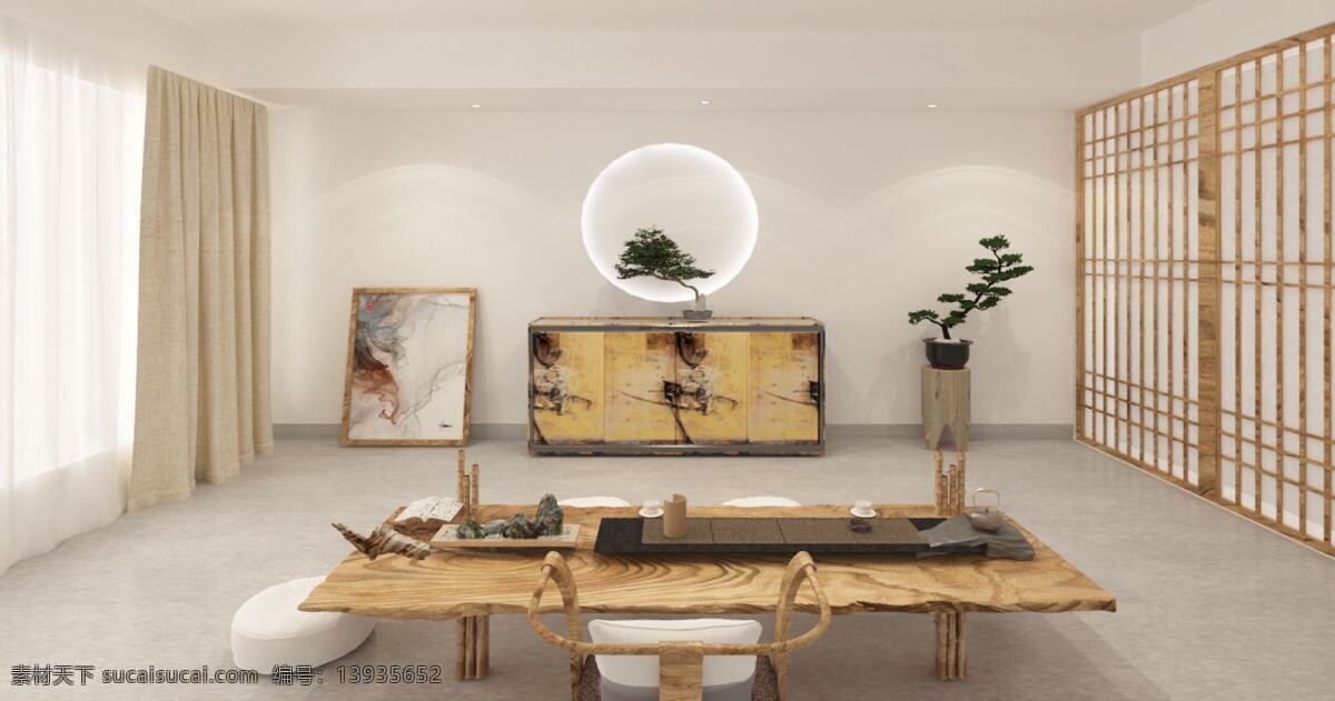 茶室效果图 中式 新中式 茶室 古典 原木 简约 其他广告 环境设计 室内设计