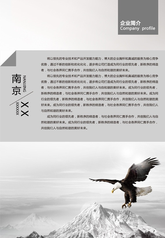画册 企业简介 山 鹰 山峰 云海 画册设计 广告设计模板 源文件