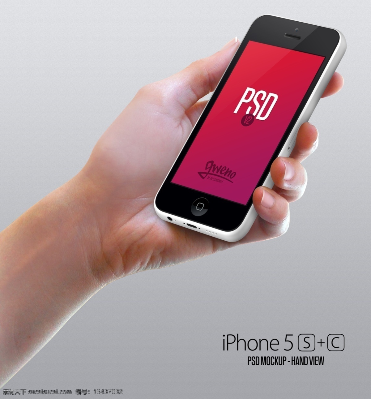 手机 iphone5c 手 红色 英文 分层